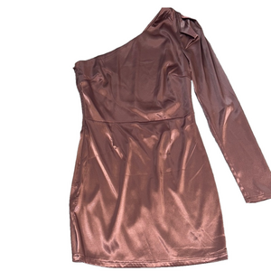 Elegant One-Shoulder Mauve Dress